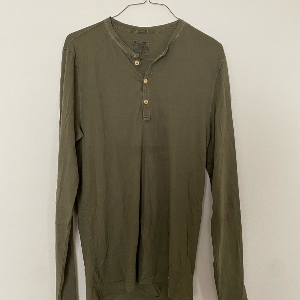 Abercrombie & Fitch Olive Long Sleeve Shirt